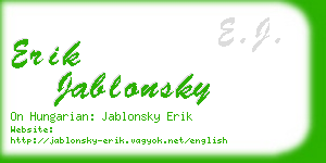 erik jablonsky business card